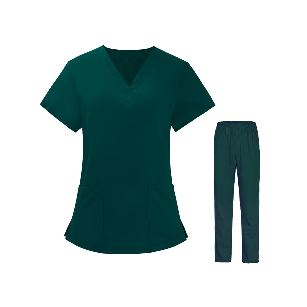 Maxbell Women Nurse Uniform Short Sleeved Top and Pants for Beauty Salon Workwear  XL Green