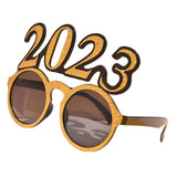 Maxbell New Year Photo Glasses Decorations Photo Prop for Adults Kids Celebration Aureate