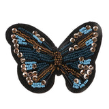 Max Embroidered Butterfly Sequin Beaded Patches Appliques DIY Craft Blue