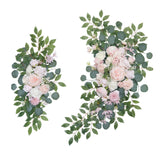 Maxbell 2x Artificial Floral Swag Door Wreath Home Rose Backdrop Wedding Arch Flower