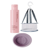 Maxbell 3Pcs Silicone Makeup Brush Cleaning Mat Set with Net Basket Folding Portable Purple