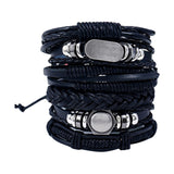 Max 6pcs/set Braided Bracelet Wrap Bangle Tribal Punk Goth Multiple Bracelet