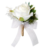 Max Fake Fabric Flower Brooch Corsage Pin for Wedding Bridal Groom Women Men