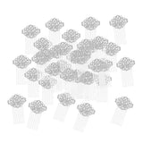 Max 50Pcs Metal Hollow Hair Clips Side Comb Antique Bride Hair Accessory Silver