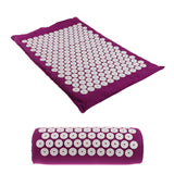 Max Spiky Acupressure Pillow Mat Set Acupuncture Massage Cushion Pad Kit Purple