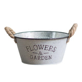 Maxbell Iron Planter Pot Flower Containers with Handle for Garden Balcony Round