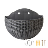 Maxbell Modern Wall Planter Self Watering Pot Plant Hanger for Floral Indoor Outdoor Silver Gray