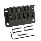 Maxbell Zinc Alloy Guitar 6 Saddle Bridge with 6 Screws for Accessory Replacement black