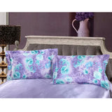 Maxbell 1 Pair Silk Soft Satin Standard Pillow Cover Elegant Floral Pillowcase Bed Decor