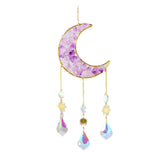 Maxbell Crystal Wind Chime Moon Pendant Rainbow Maker for Garden Indoor Office