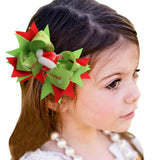 Maxbell Xmas Hat Boutique Bow Ribbon Hair Bow Clips for Women Toddlers Kids Baby Girls