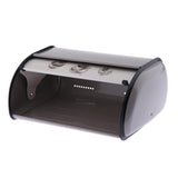 Max 1Pc Bread Storage Container Keeper Iron Bread Bin Box with Roll Top Lid,Gray