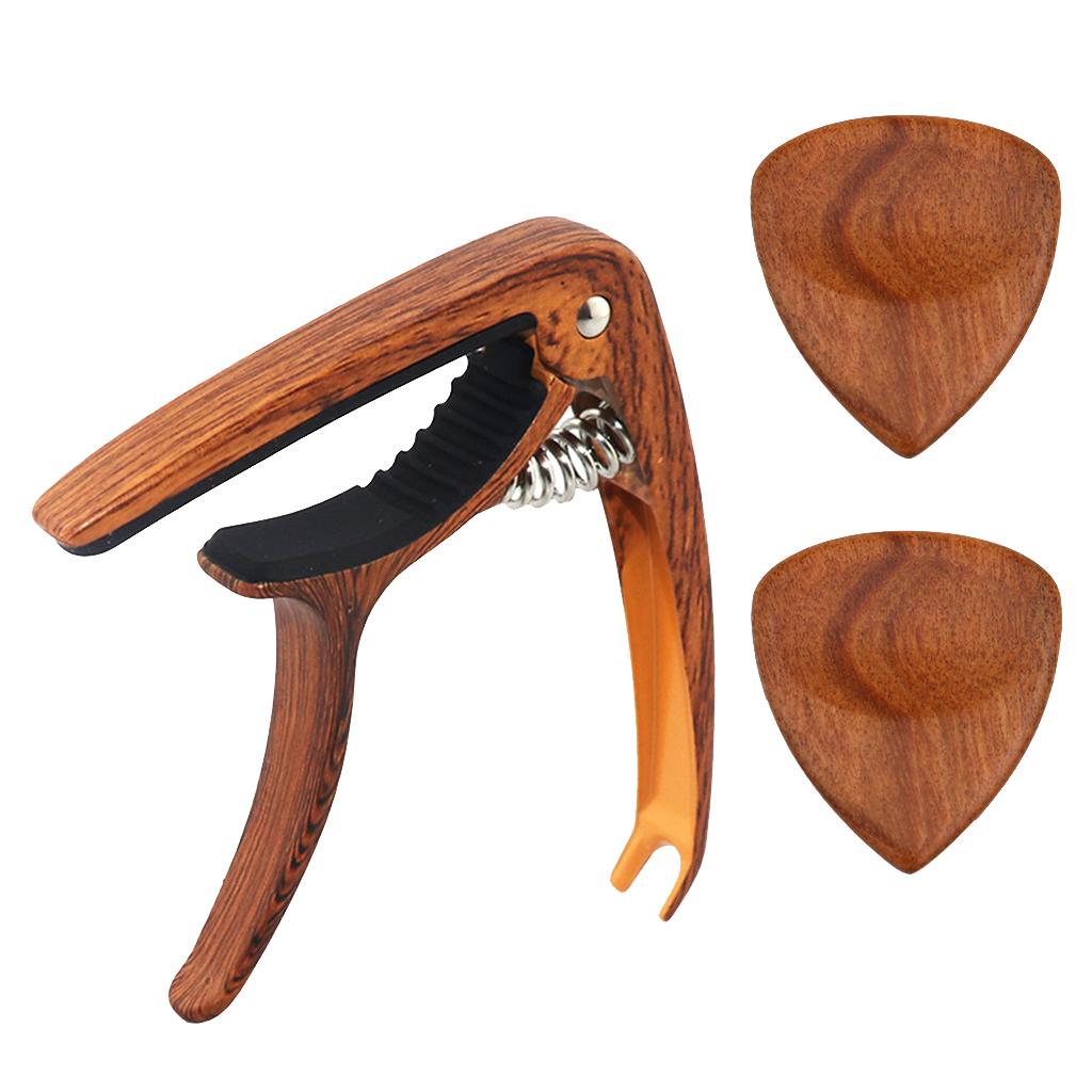 Max Maxb Acoustic Folk Classical Guitar Capo Tuning Clamp and Picks CHACATE PRETO