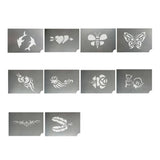Maxbell 10 Pieces Animal Flower Reusable PVC Face Body Painting Stencils Template