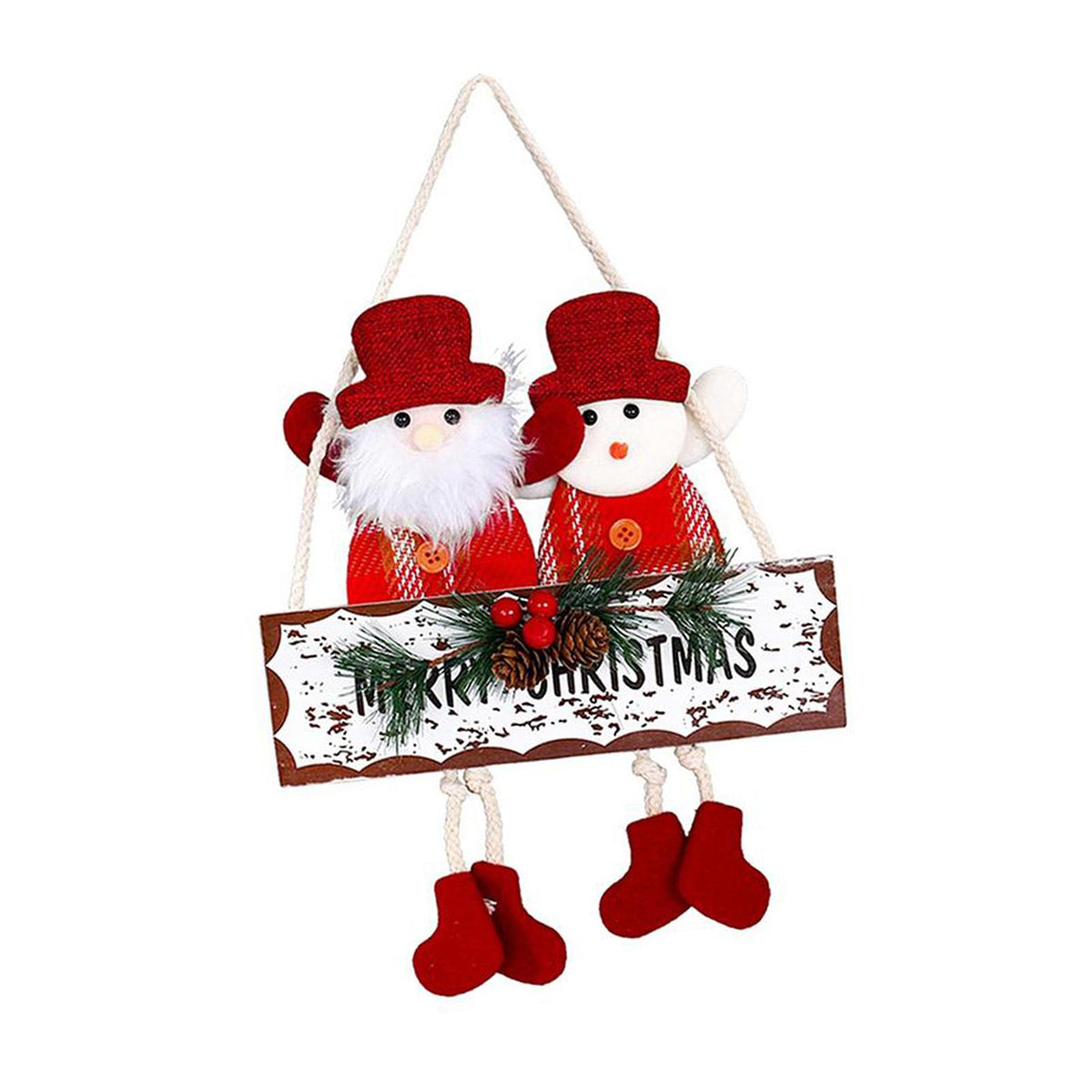 Maxbell Rustic Christmas Sign Front Art Decor Centerpieces Crafts for Xmas Tree Santa and Snowman