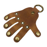 Maxbell Rock Hand Finger Keychain Clip Key Chain PU Leather Holder for Teen Adults
