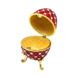 Maxbell Retro Style Egg Trinket Box Decoration Girls Women for Easter New Year Red