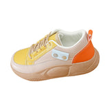 Maxbell Casual Sneakers Lightweight Non Slip Soles Women Shoes for Work Dress Skirt Yellow 38