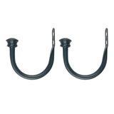 Max 1 Pair U-Shape Tube Curtain Holdback Drape Hook Vary Types Mushroom_Black