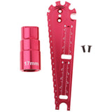 Max Hexagon Sleeve Multipurpose Car Height Wrench Screw Measuring Tools Red