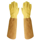 Max Extra Long Cowhide Beekeeping Gloves Elasticated Beekeeper Tool Supply L