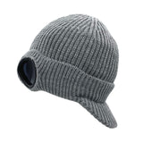 Maxbell Men's Knit Newsboy Hat Goggles Beanie Warm Cap Windproof Unisex Adults Gray