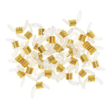 Max 50Pcs Rubber Metal Ends Connectors Retainers Holder for Eyeglass Chain Gold
