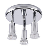 Maxbell Flush Mount 3-Head Adjustable Ceiling Lamp Light Fixture Silver-Warm White