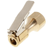 Max 1/4" NPT Brass Lock-on Tire Inflator Female Air Chuck with Clip Gold