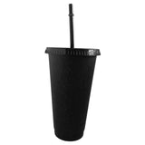 Maxbell Plastic Water Bottle Straw Cup Modern for Travel Shopping Friends Gifts black 710ml