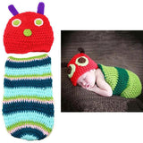 Maxbell Crochet Costume Knitted Hats Outfits Newborn Photography Props Caterpillar