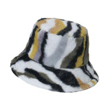 Maxbell Trendy Faux Plush Bucket Hat Fisherman Caps Casual Headwear Winter Hats StyleC