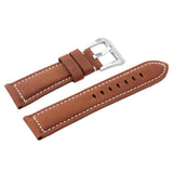 Maxbell Men PU Leather Watch Band Wristwatch band Strap Replacement 24mm Red brown