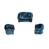 Max Dolls House Miniature Furniture 1/25 Double Sofa Couch for Hot Toys  Blue