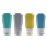 Maxbell Silicone Travel Bottle Leakproof Squeezable Portable for Soap Lotion Shampoo 4Pcs