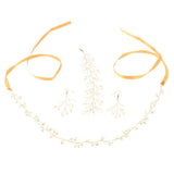 Maxbell One Set Bridal Hand Chain Hair Band Eardrop Wedding Party Accessories - Aladdin Shoppers
