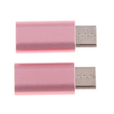 Maxbell 2Piece USB Type C Converter Adapter Charge Data Sync for iPhone Pink