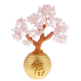 Max Wealth Lucky Money Tree Feng Shui Crystal Plastic Tree Home Decor Pink