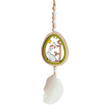 Maxbell Easter Wood Bead Garland Boho Prayer Beads Hanging Garlands Home Decoration Green