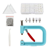 Maxbell Pearl Setting Machine Tools Set Pearl Rivet Buttons Hand Press Machine Tools Blue and White