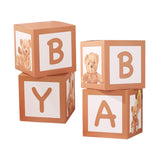 Maxbell 4x Baby Boxes Reusable Balloons Boxes for Xmas Holiday Photography Props Brown