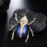 Maxbell Vintage Enamel Crystal Insect Brooch Insect Beetle Bug Brooch Pin Blue