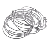 Max 12pcs 66mm adjustable Bangle Bracelet Blank Base for jewelry making  silver