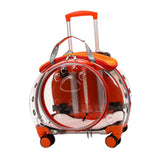 Maxbell Pet Carrier Outing Backpack Trolley Case for Travel Puppy Cat Bag Bubble Box Orange