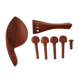 Maxbell Jujube Violin Chinrest+Tailpiece+Tuning Pegs+Endpin for Violin Fiddle 3-4