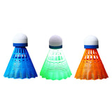 Maxbell 3Pcs LED Badminton Shuttlecocks Glow in The Dark Birdie Balls Blue Red Green