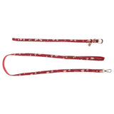Maxbell Strong Leather Rope Dog Leash Collar Set for Walking Hiking Red L