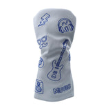 Maxbell Golf Wood Headcover Water Resistant Golf Club Head Cover with Number Tag L White