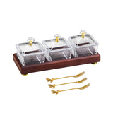 Maxbell Divided Fruit Snacks Serving Platter with Lids Serving Tray for Home Wedding 3 Grids