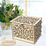 Max Wedding Gift Card Box Wooden Money Box with Lock Wishing Well Card Box 30cm